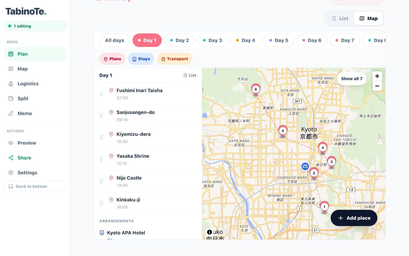TabinoTe screenshot