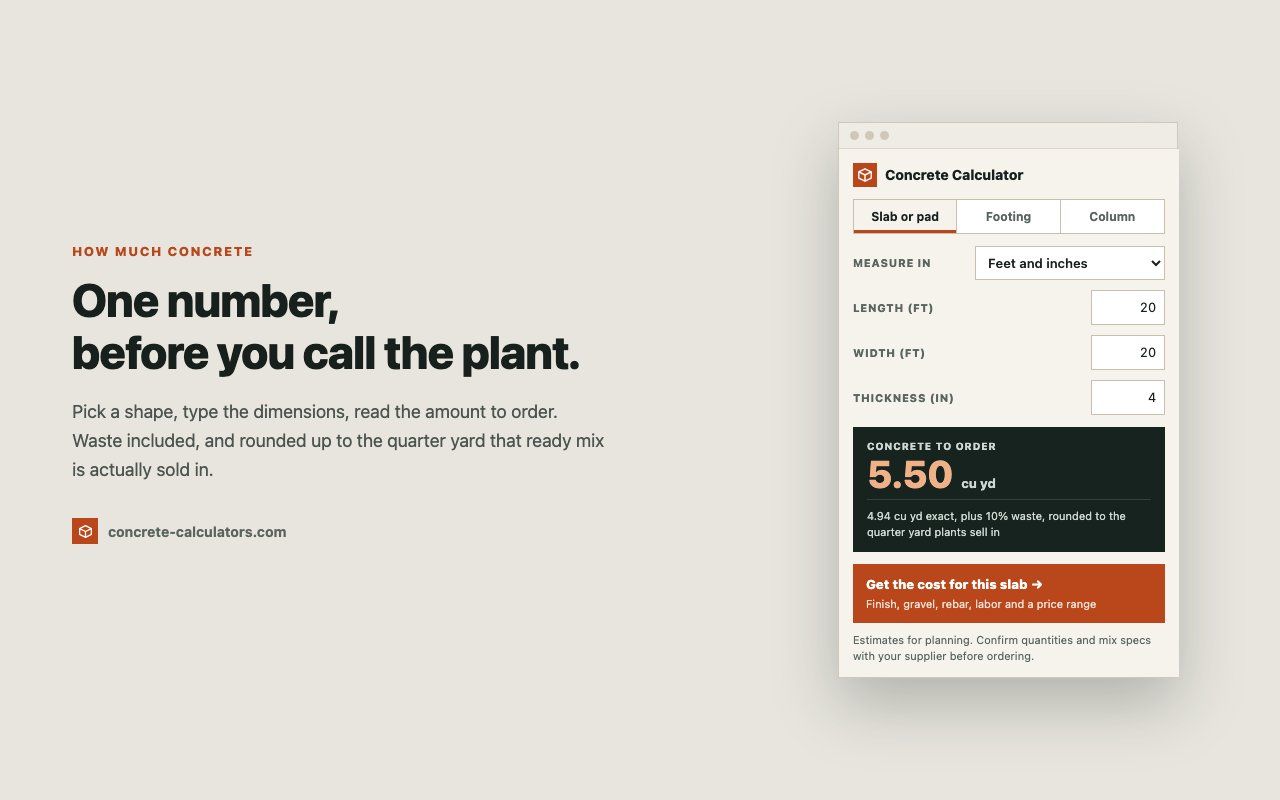 Concrete Calculators screenshot