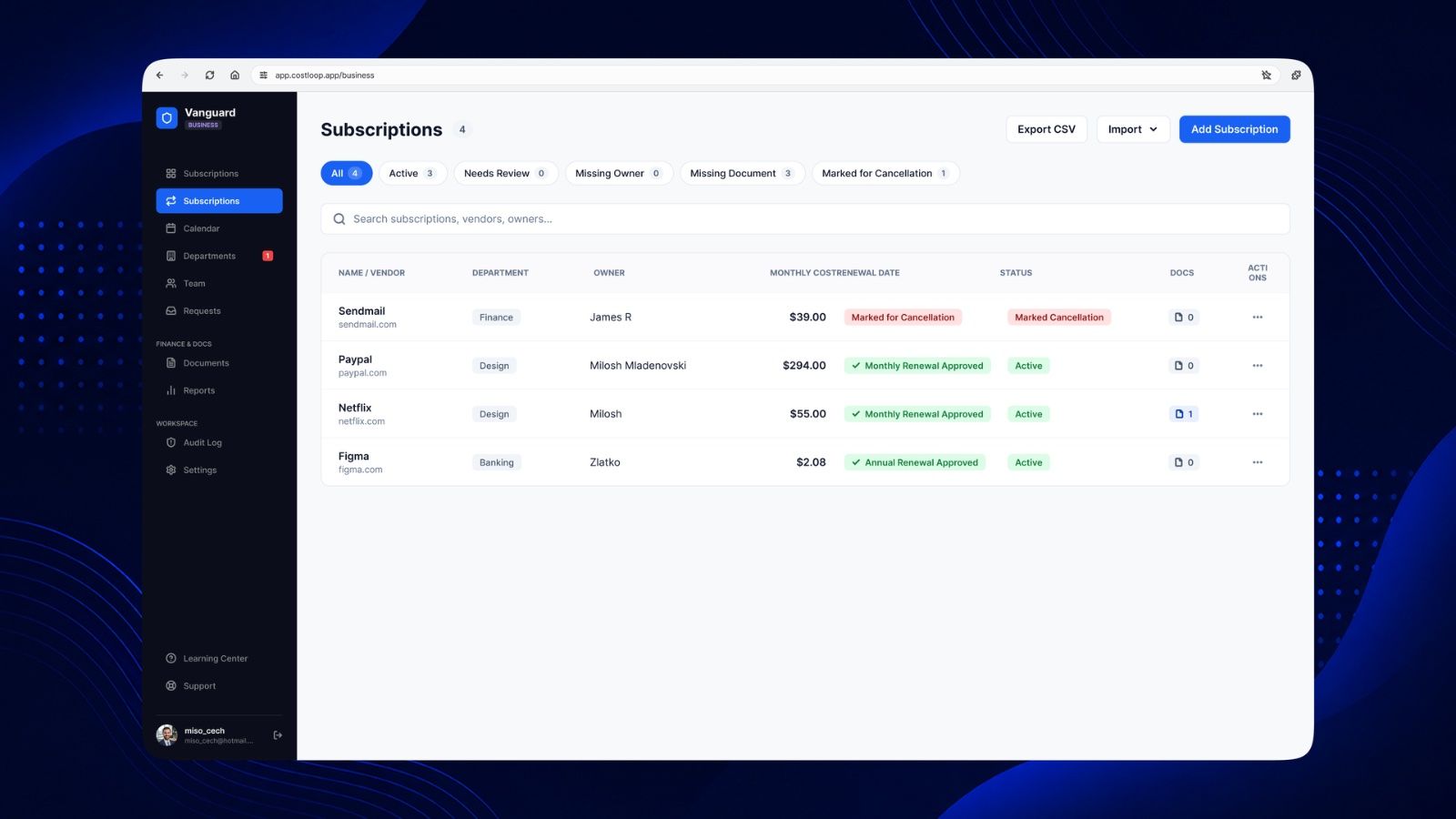 CostLoop screenshot