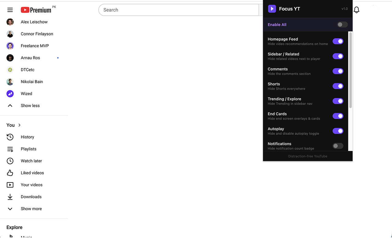 Focus YT screenshot