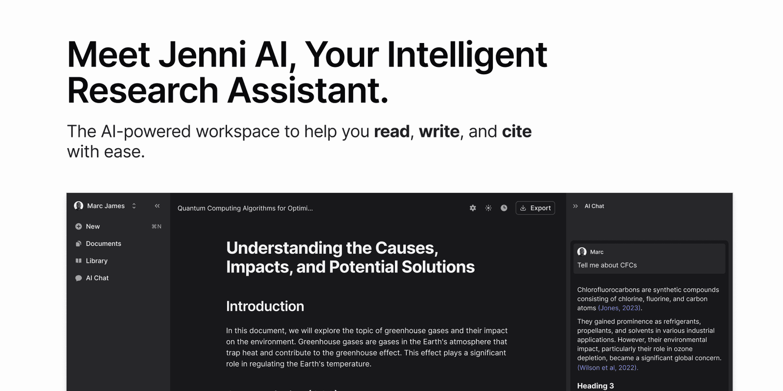 Jenni AI screenshot