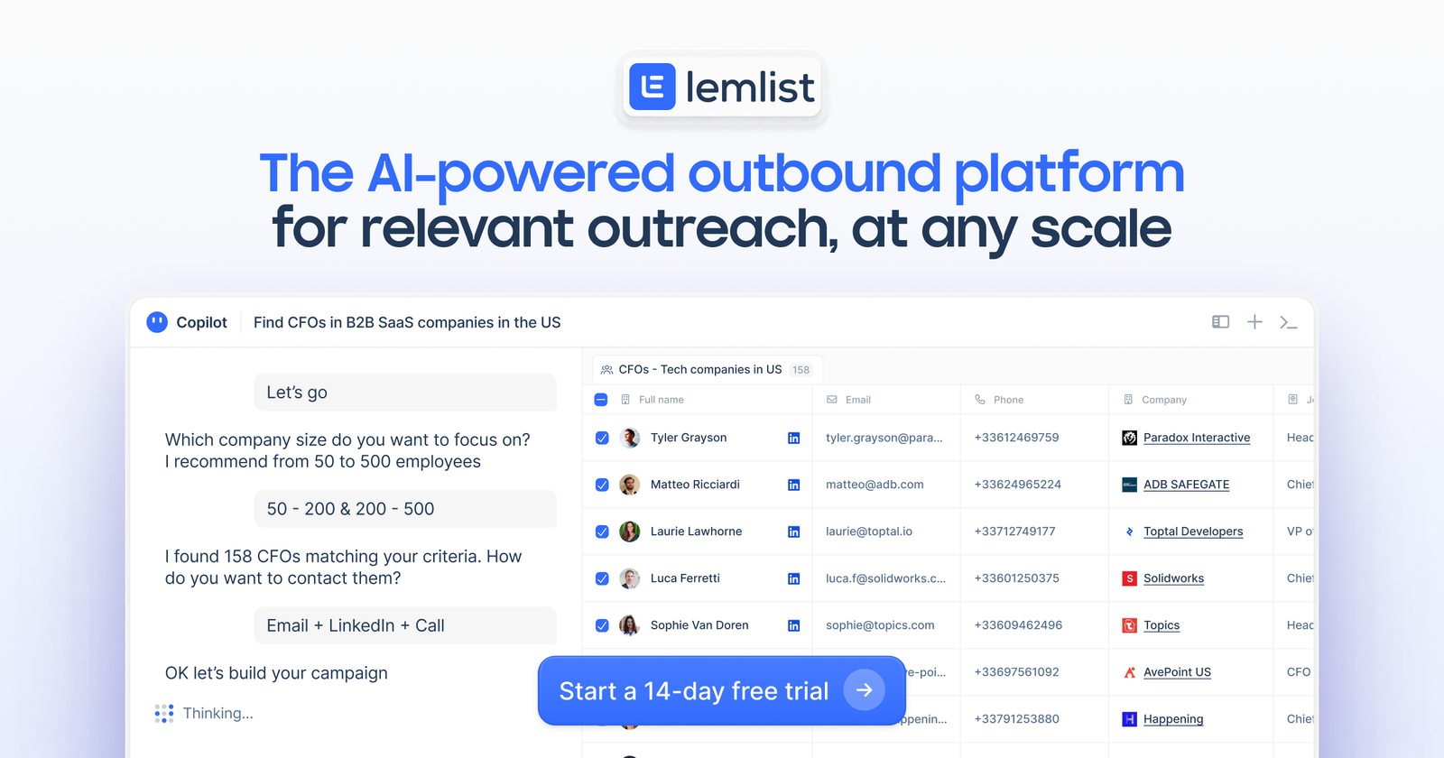 Lemlist screenshot