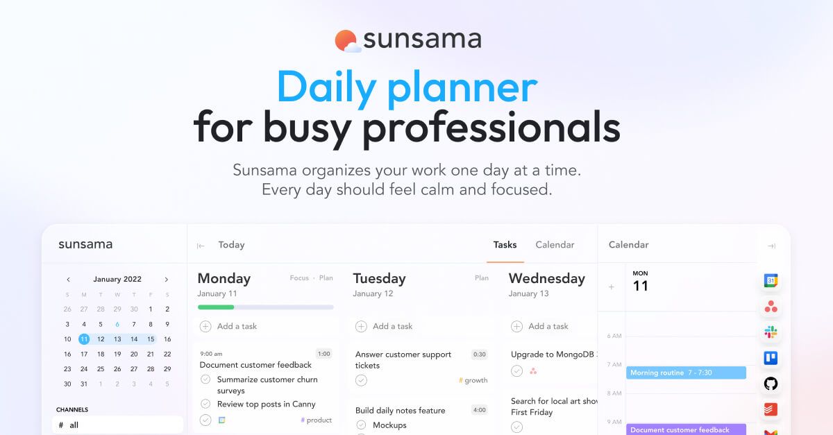 Sunsama screenshot